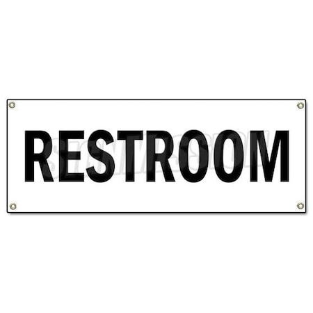 Signmission RESTROOM BANNER SIGN john stall water closet ladies room bathroom B-Restroom